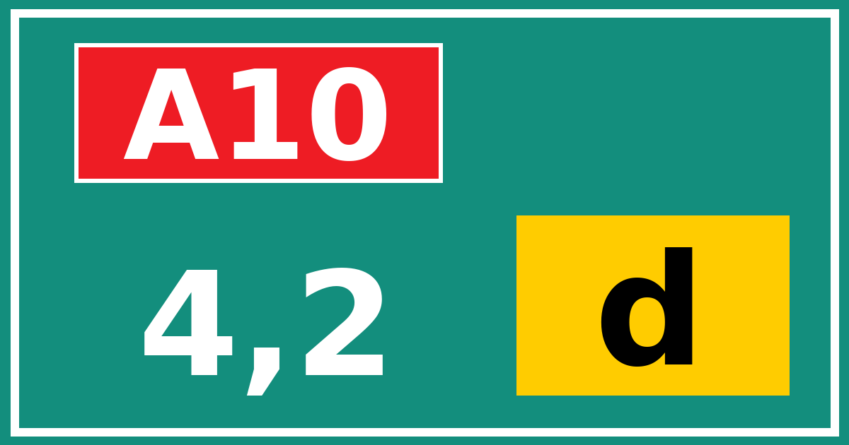 Hectometerbord A10 4,2 letter d