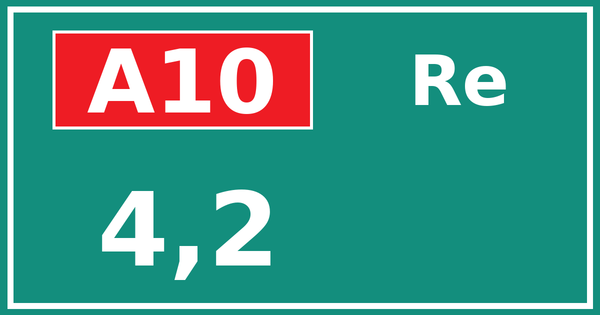 Hectometerbord A10 4,2 zijde Re