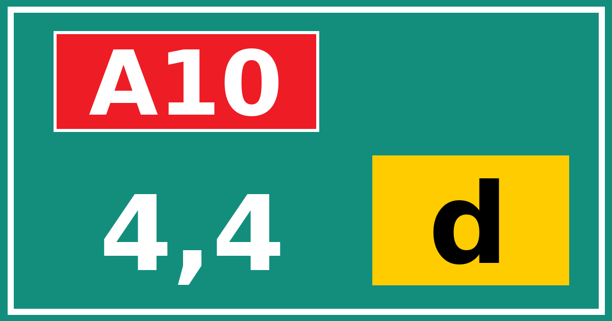 Hectometerbord A10 4,4 letter d