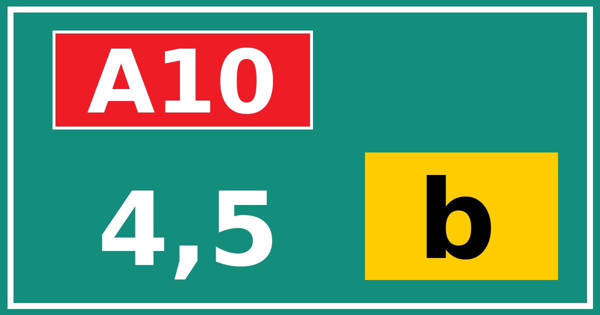 Hectometerbord A10 4,5 letter b