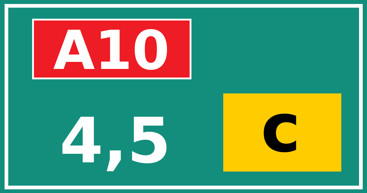 Hectometerbord A10 4,5 letter c