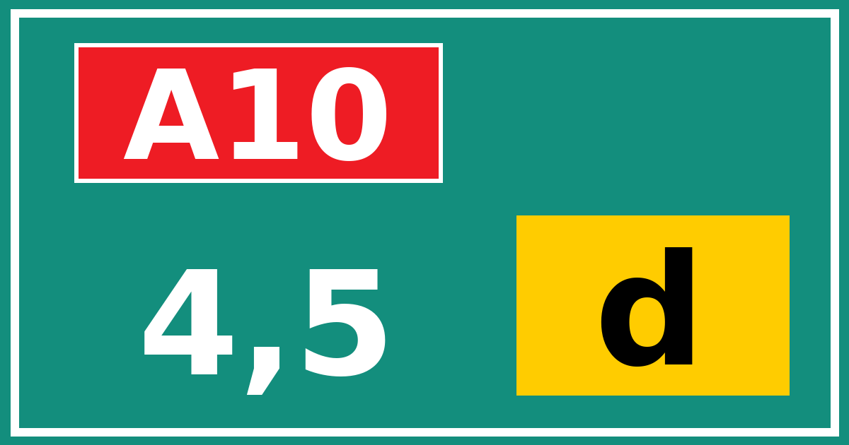 Hectometerbord A10 4,5 letter d