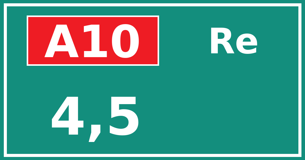 Hectometerbord A10 4,5 zijde Re