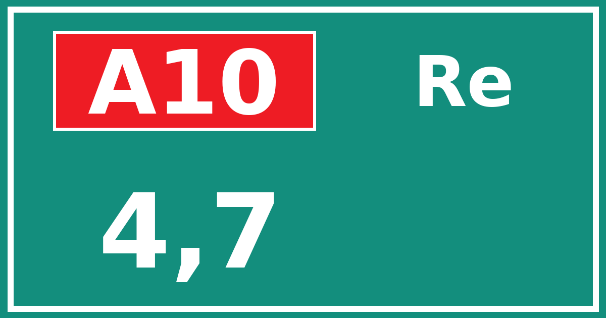 Hectometerbord A10 4,7 zijde Re