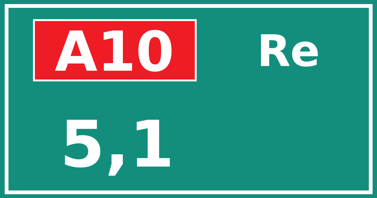 Hectometerbord A10 5,1 zijde Re