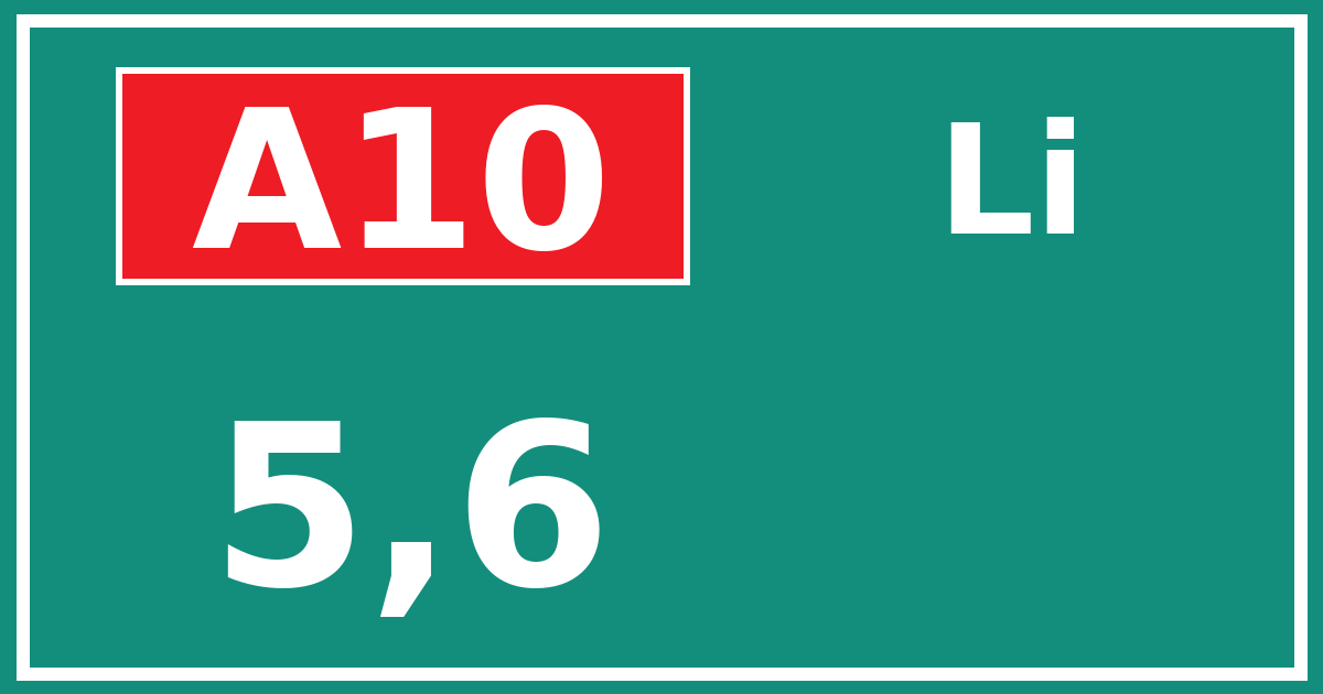 Hectometerbord A10 5,6 zijde Li