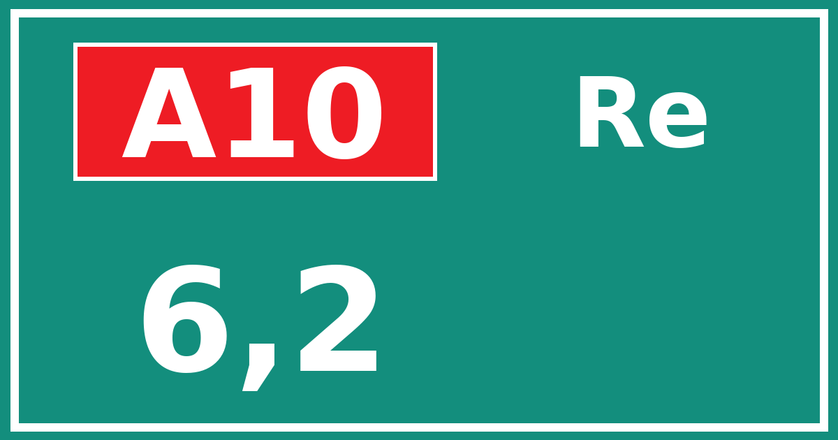 Hectometerbord A10 6,2 zijde Re