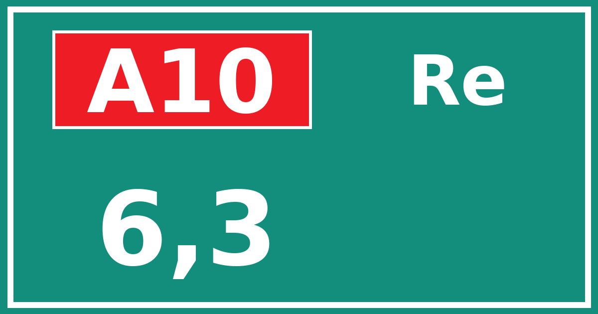 Hectometerbord A10 6,3 zijde Re