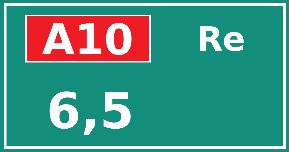 Hectometerbord A10 6,5 zijde Re