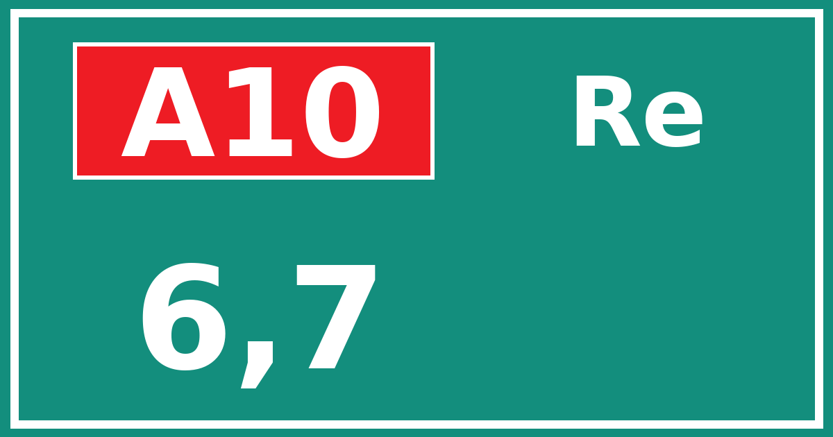 Hectometerbord A10 6,7 zijde Re