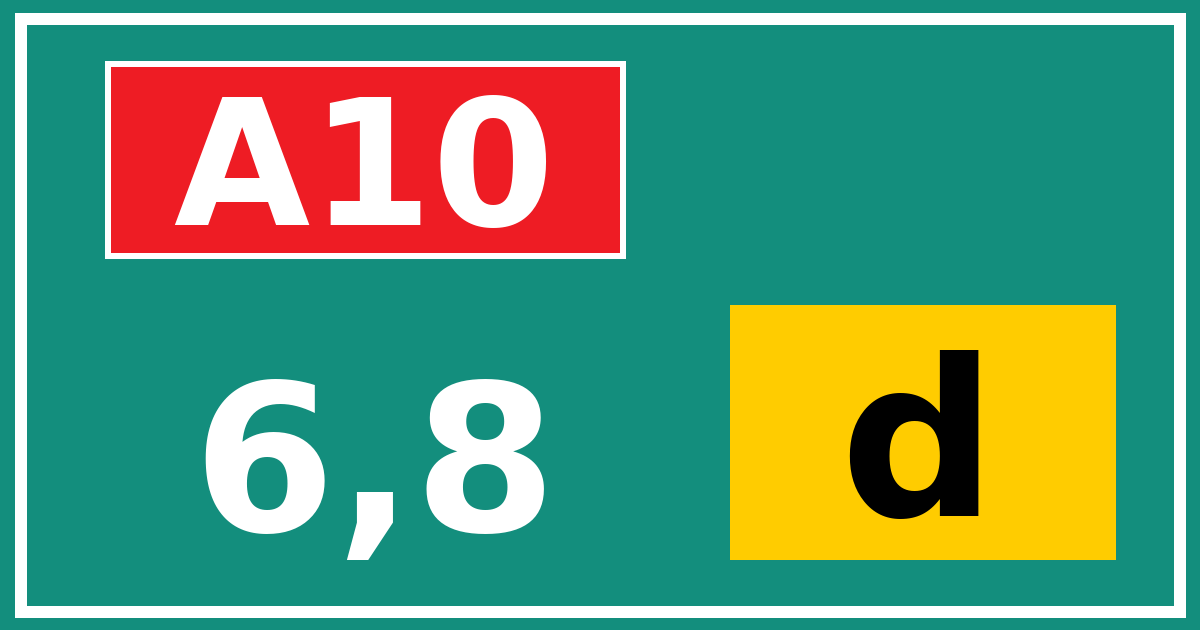 Hectometerbord A10 6,8 letter d
