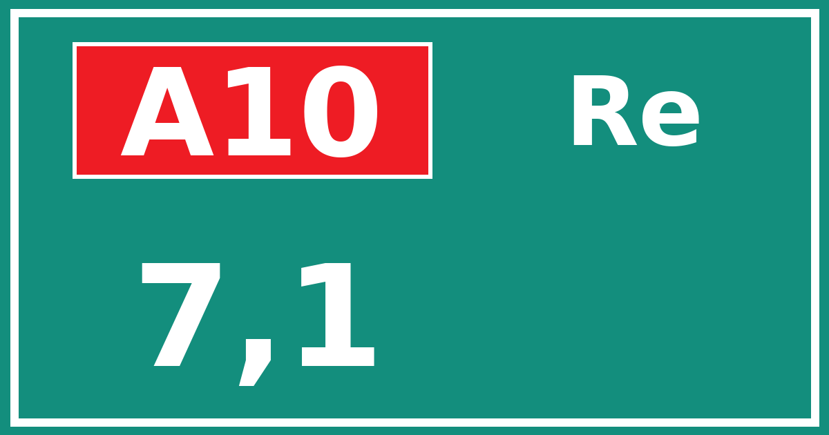 Hectometerbord A10 7,1 zijde Re