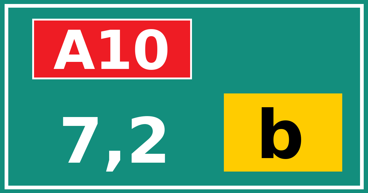 Hectometerbord A10 7,2 letter b