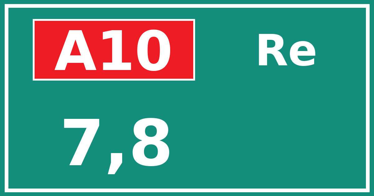 Hectometerbord A10 7,8 zijde Re