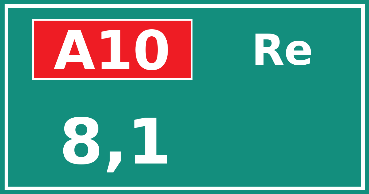 Hectometerbord A10 8,1 zijde Re