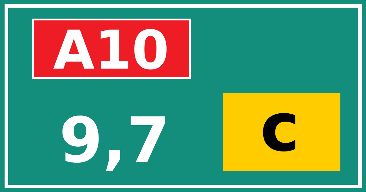 Hectometerbord A10 9,7 letter c