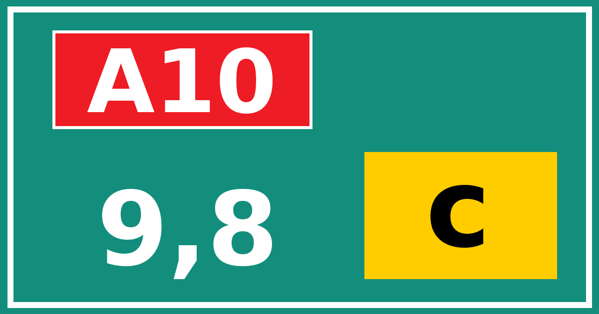 Hectometerbord A10 9,8 letter c