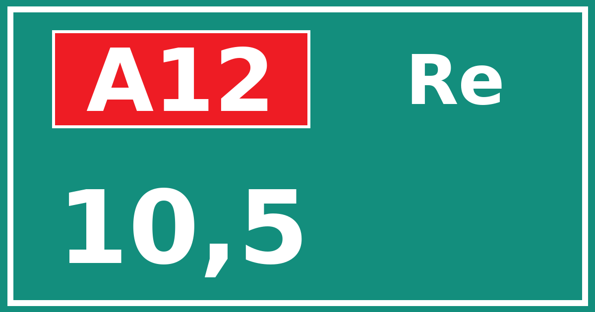 Hectometerbord A12 10,5 zijde Re