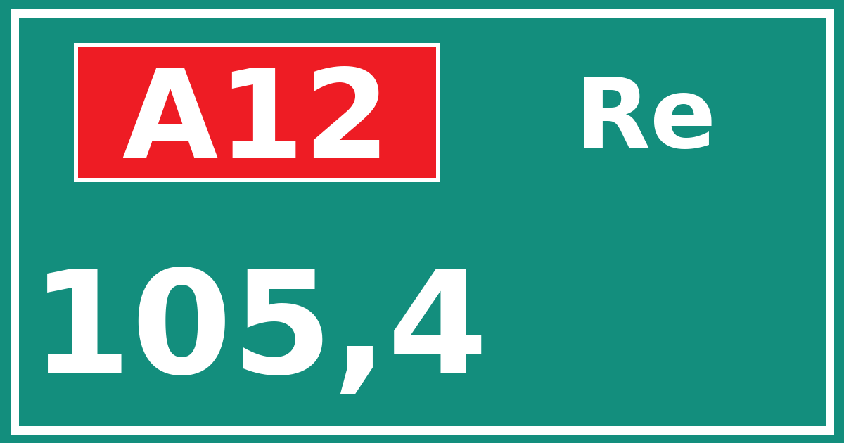 Hectometerbord A12 105,4 zijde Re