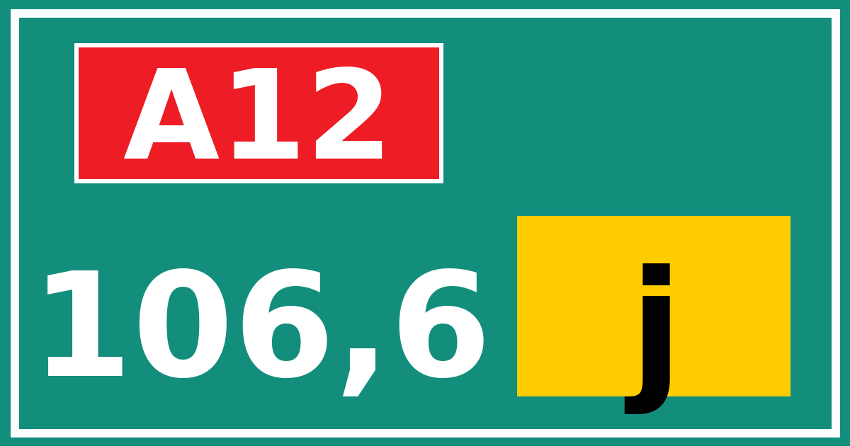 Hectometerbord A12 106,6 letter j