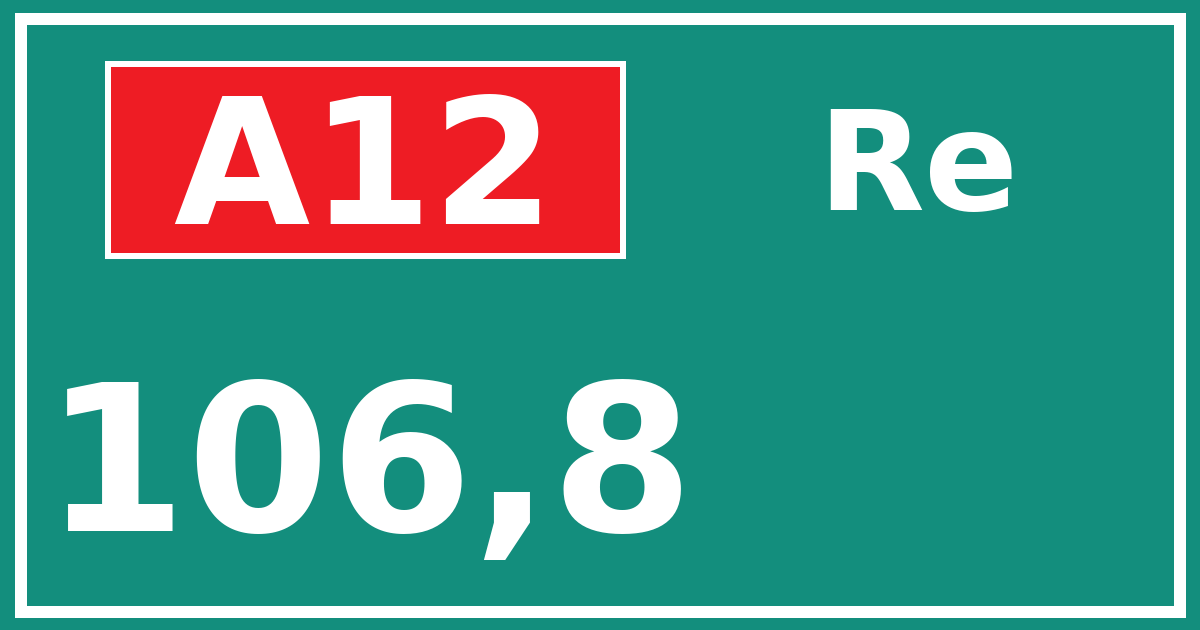 Hectometerbord A12 106,8 zijde Re