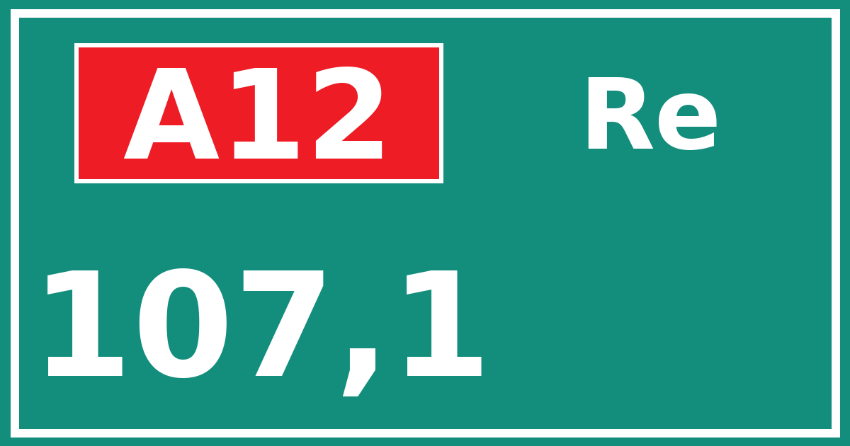 Hectometerbord A12 107,1 zijde Re