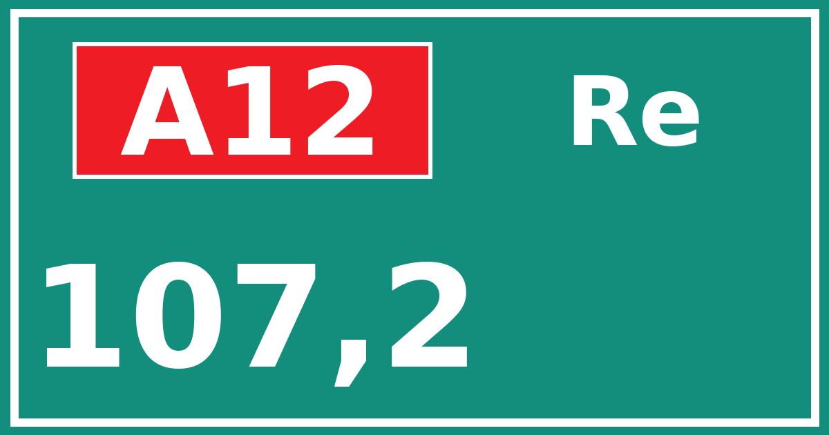 Hectometerbord A12 107,2 zijde Re