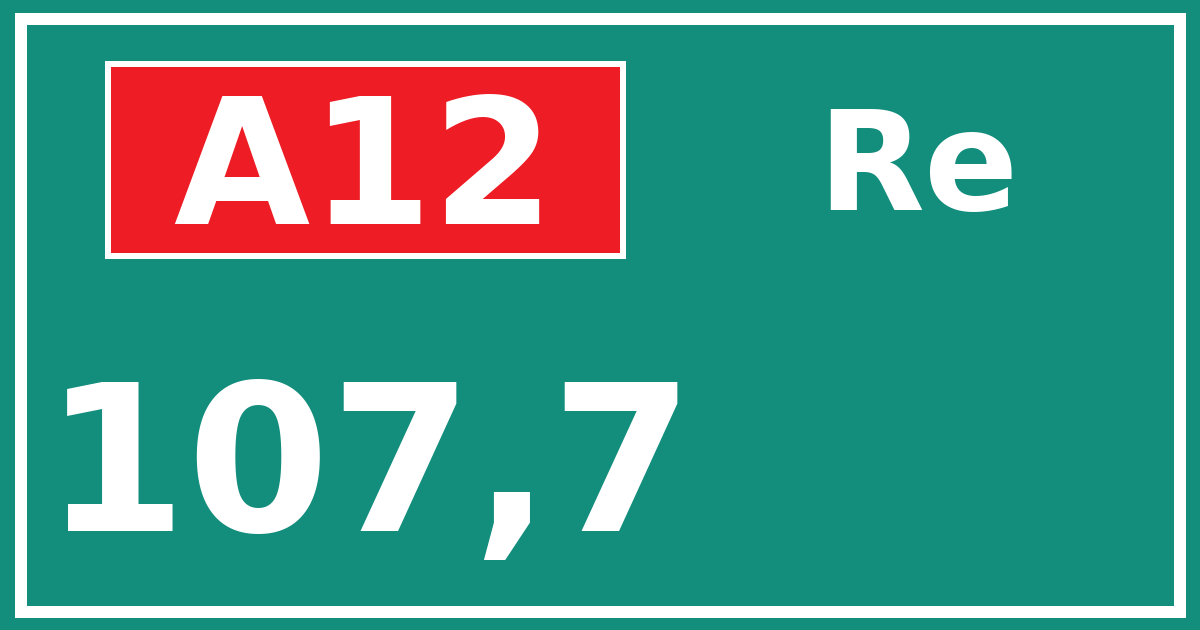 Hectometerbord A12 107,7 zijde Re