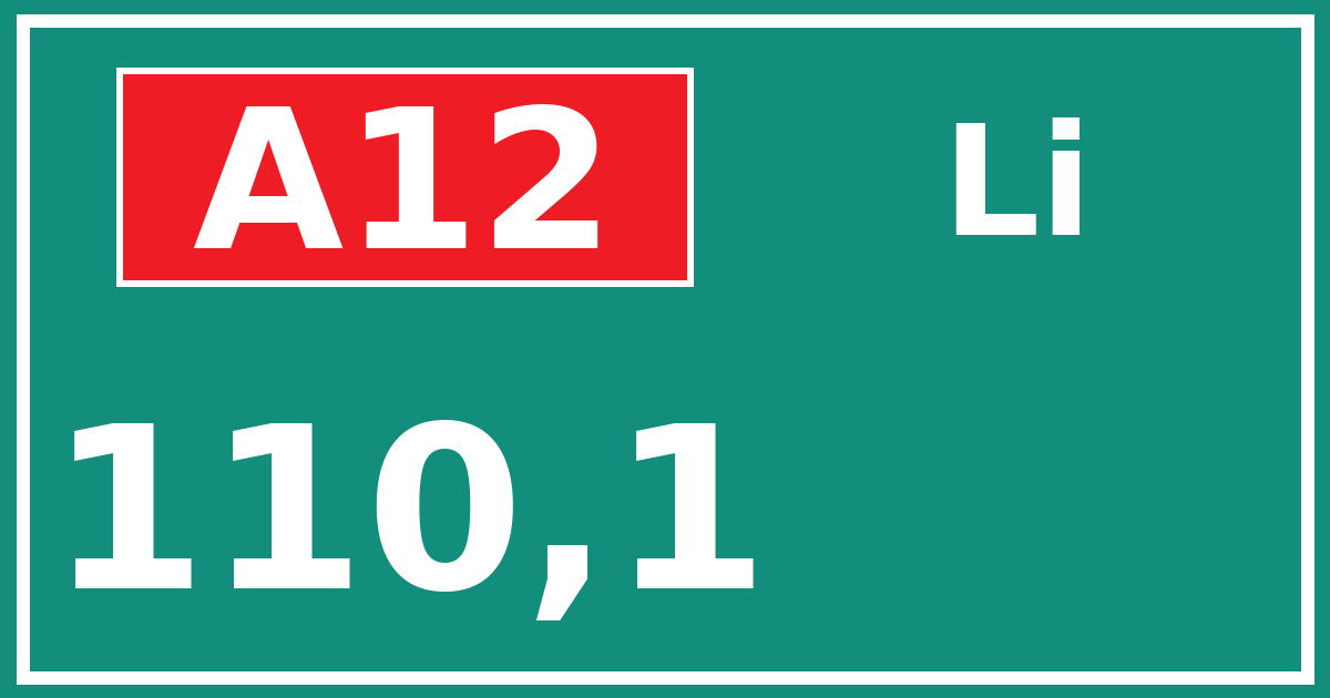 Hectometerbord A12 110,1 zijde Li
