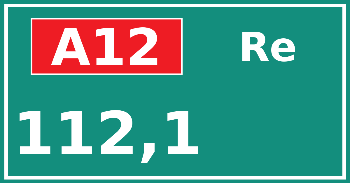 Hectometerbord A12 112,1 zijde Re