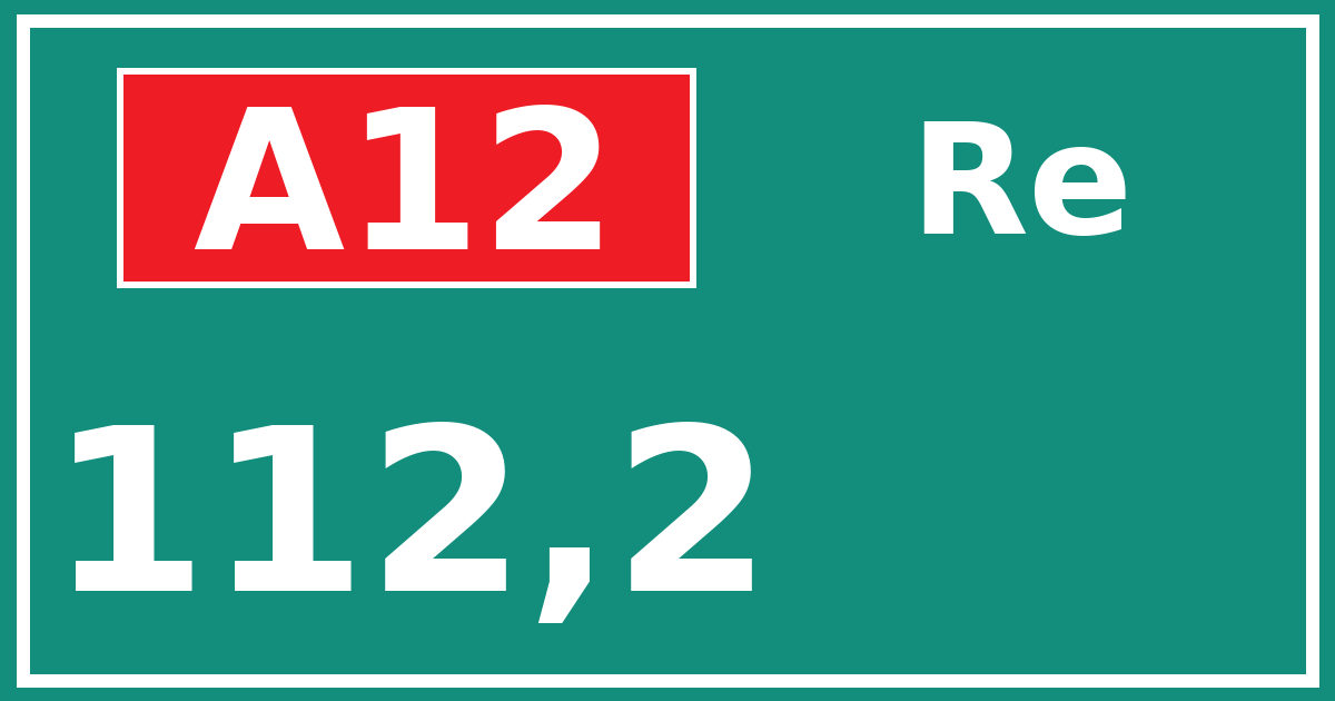 Hectometerbord A12 112,2 zijde Re