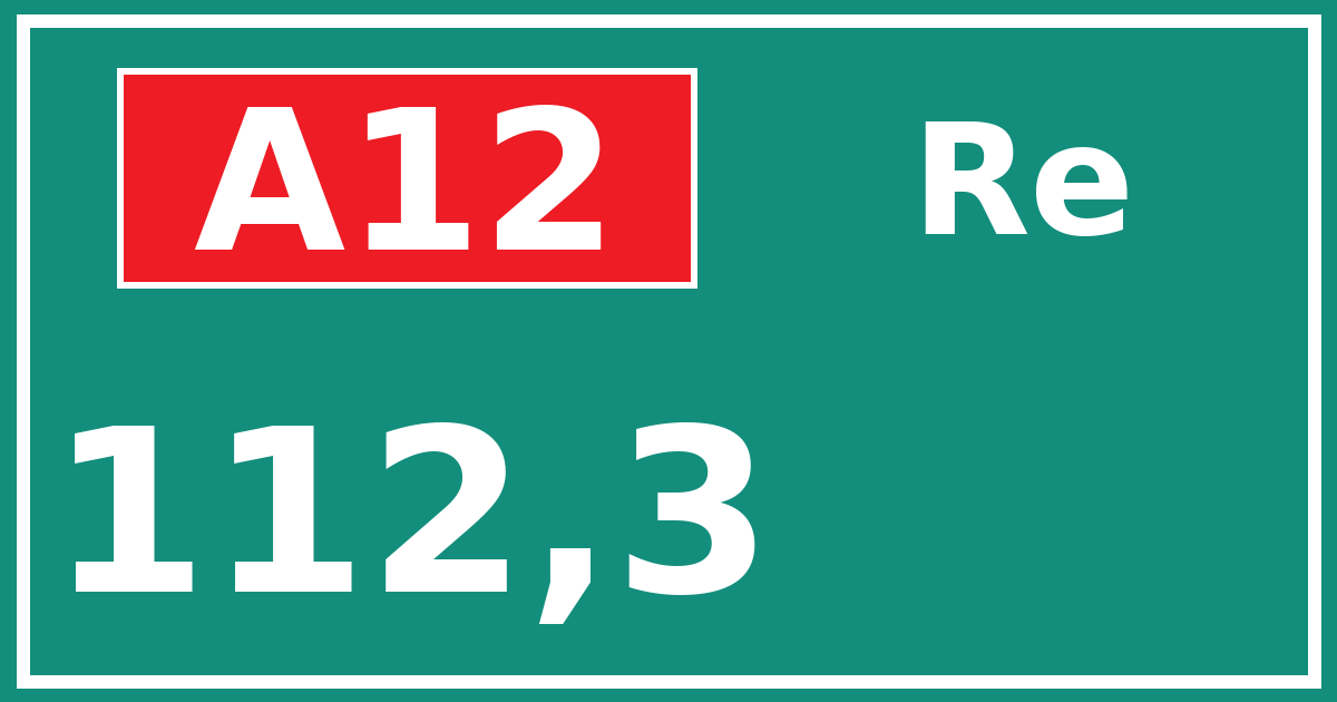 Hectometerbord A12 112,3 zijde Re
