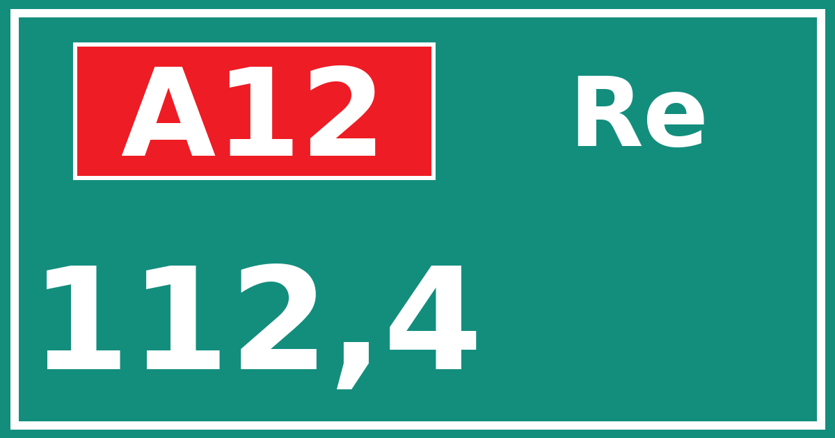 Hectometerbord A12 112,4 zijde Re