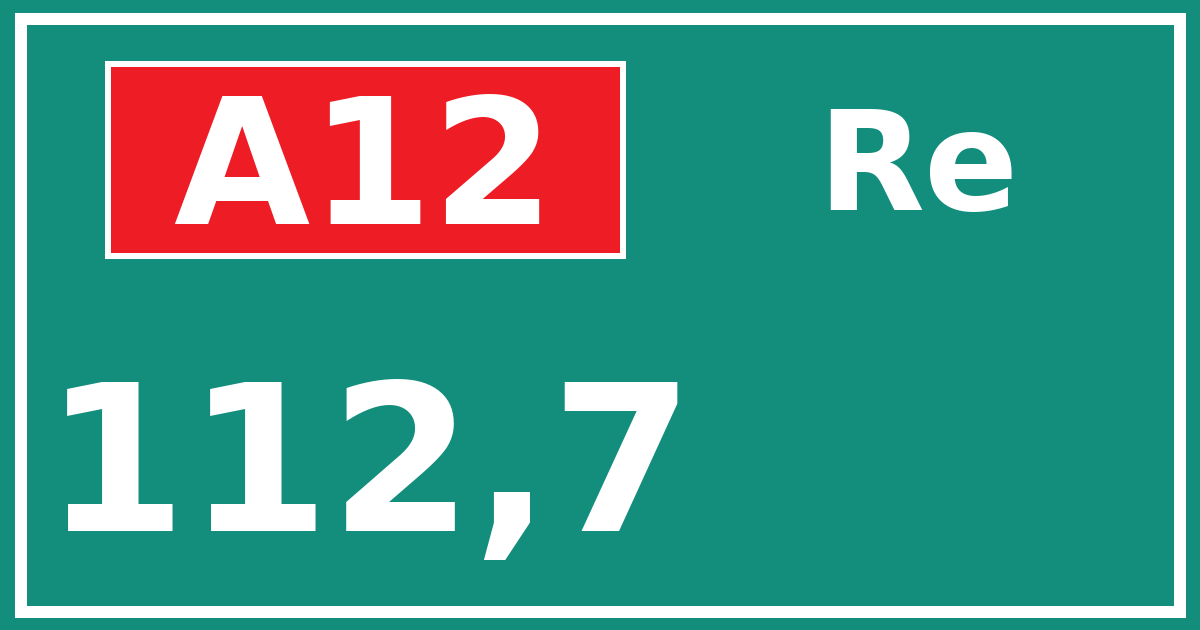 Hectometerbord A12 112,7 zijde Re