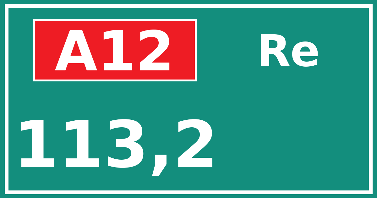 Hectometerbord A12 113,2 zijde Re