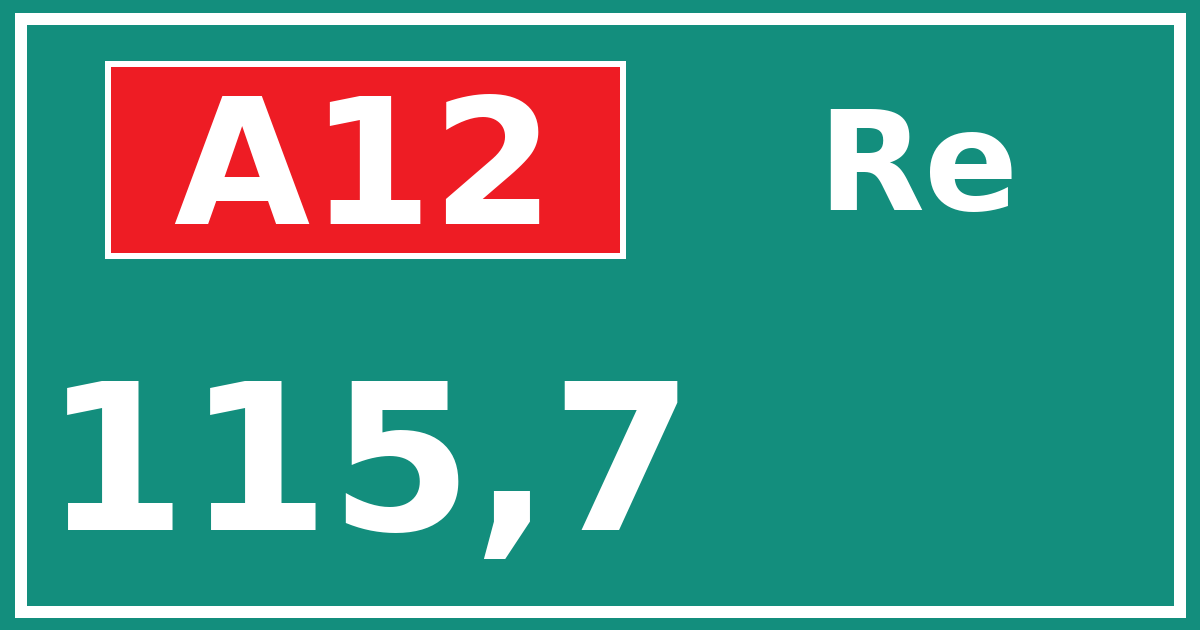 Hectometerbord A12 115,7 zijde Re