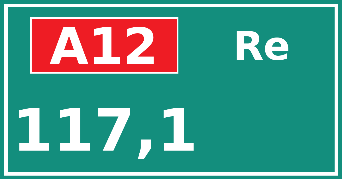 Hectometerbord A12 117,1 zijde Re