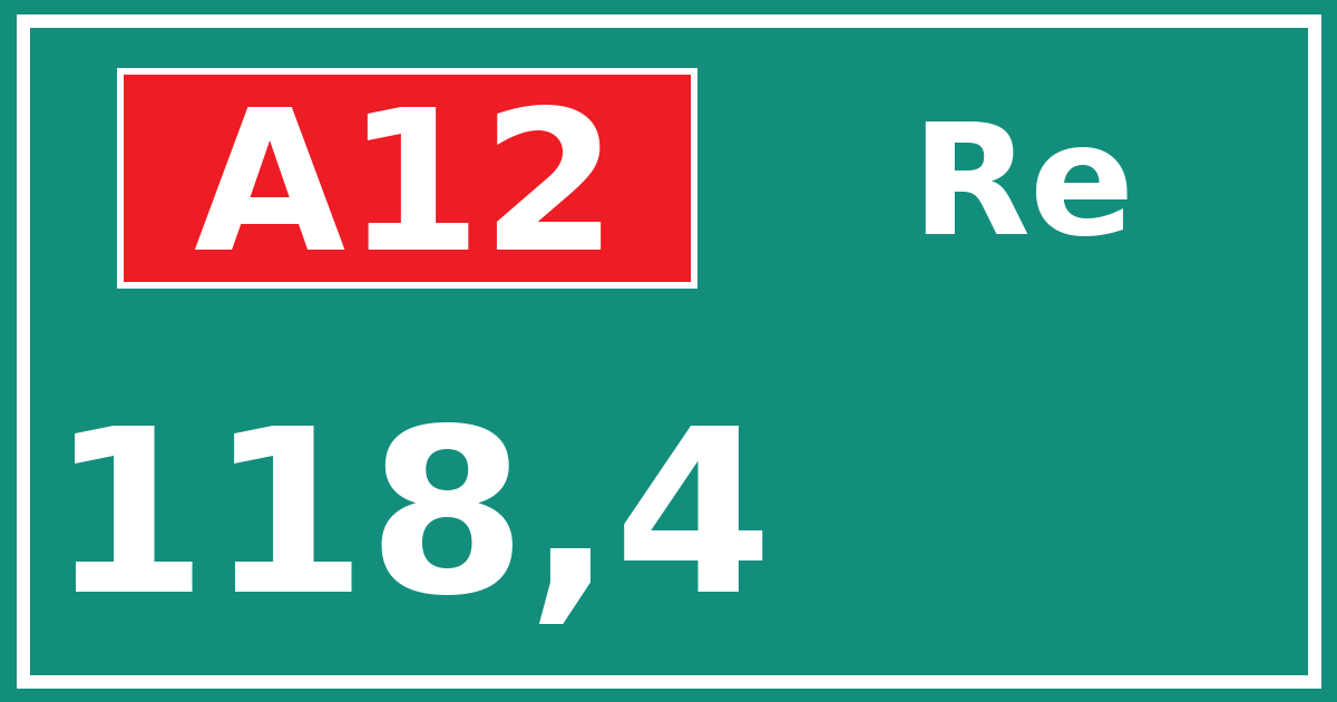 Hectometerbord A12 118,4 zijde Re