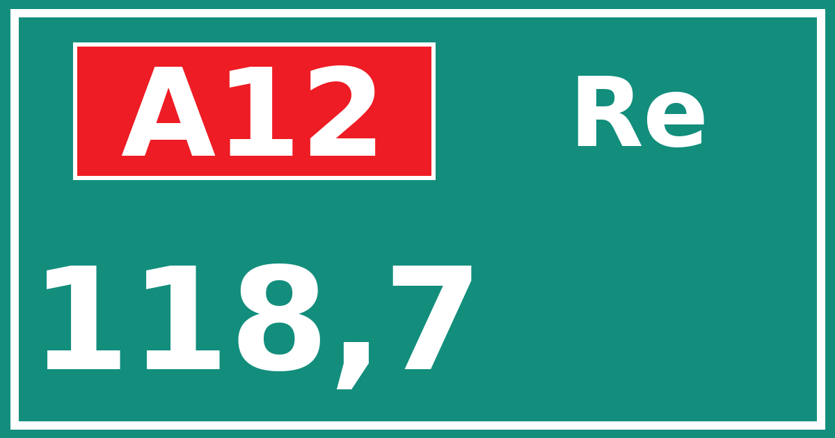 Hectometerbord A12 118,7 zijde Re