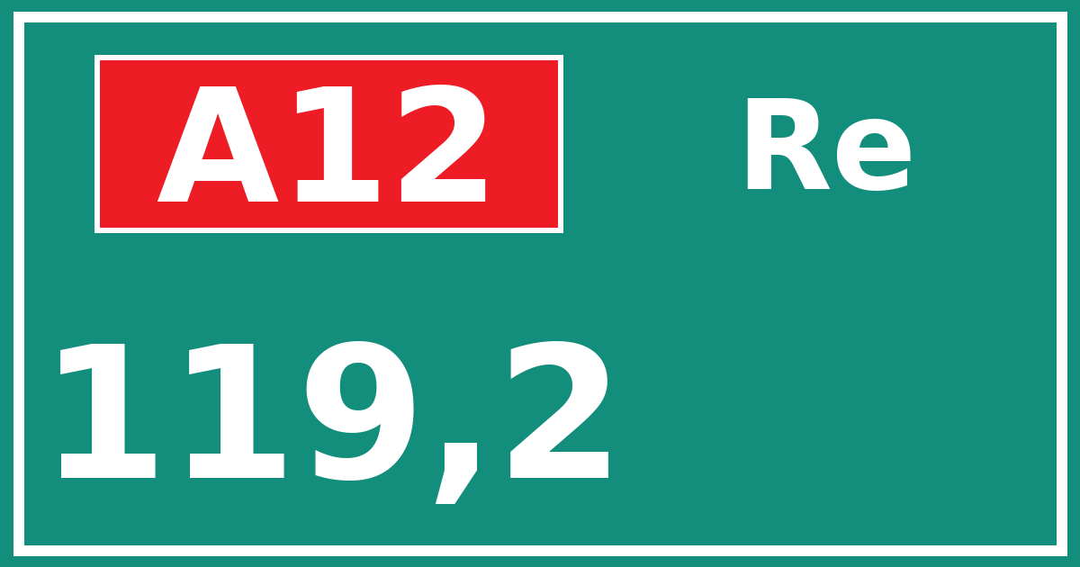 Hectometerbord A12 119,2 zijde Re