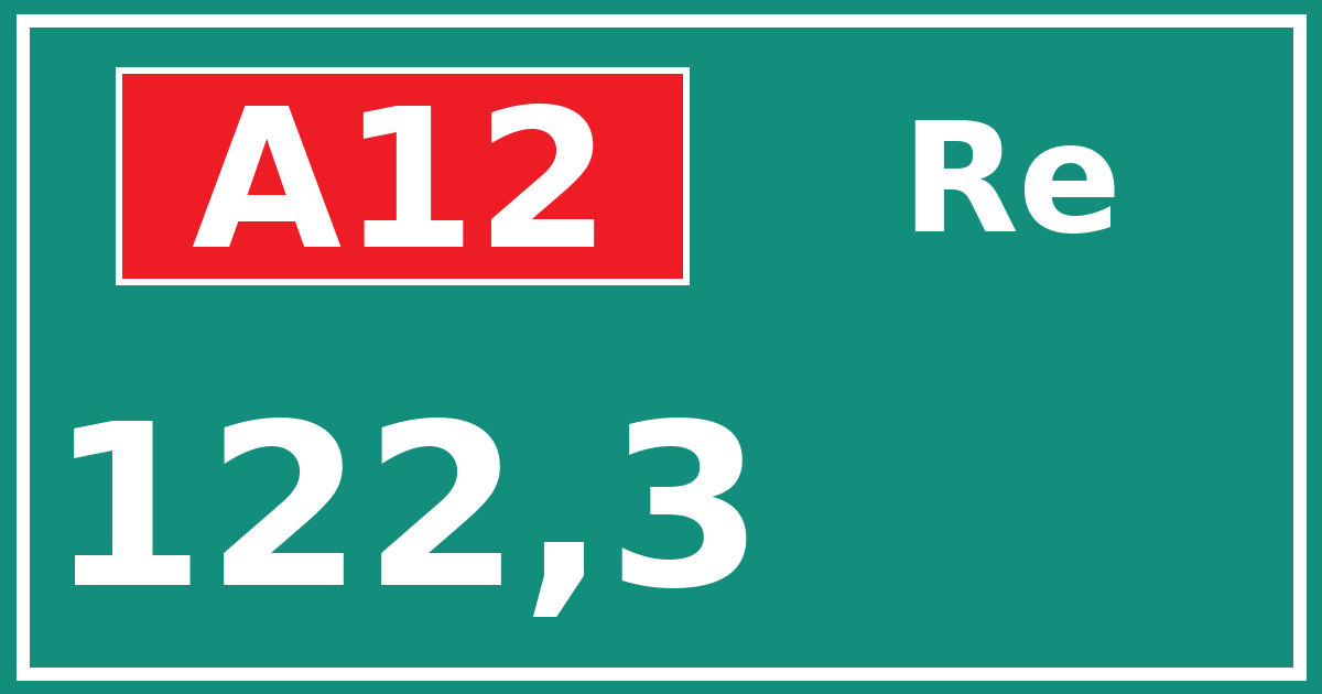 Hectometerbord A12 122,3 zijde Re