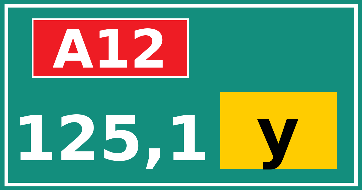 Hectometerbord A12 125,1 letter y
