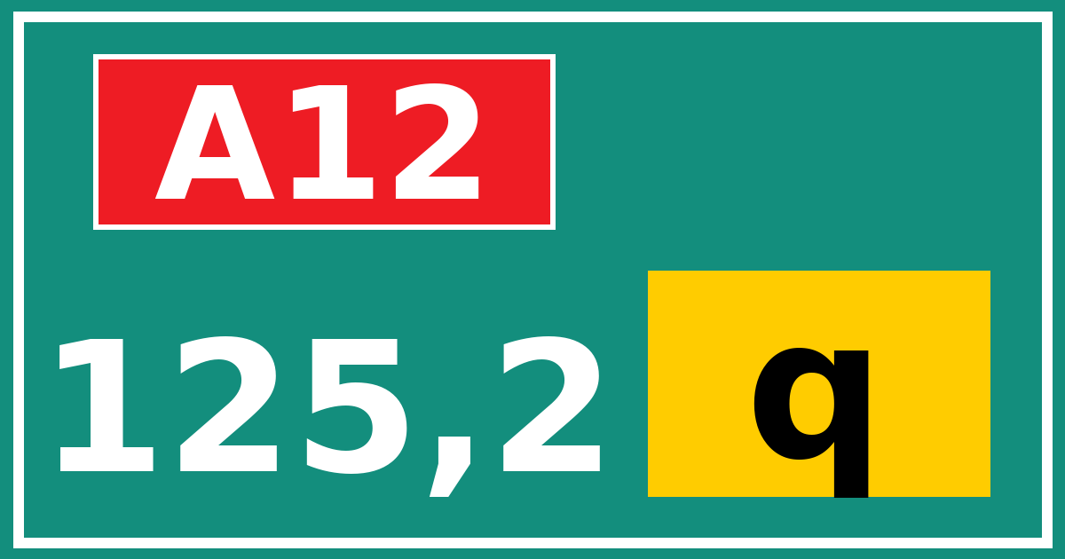 Hectometerbord A12 125,2 letter q