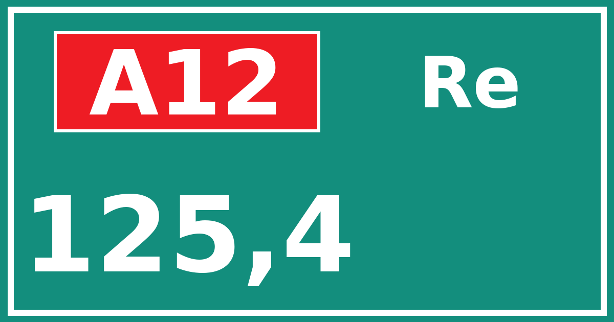 Hectometerbord A12 125,4 zijde Re