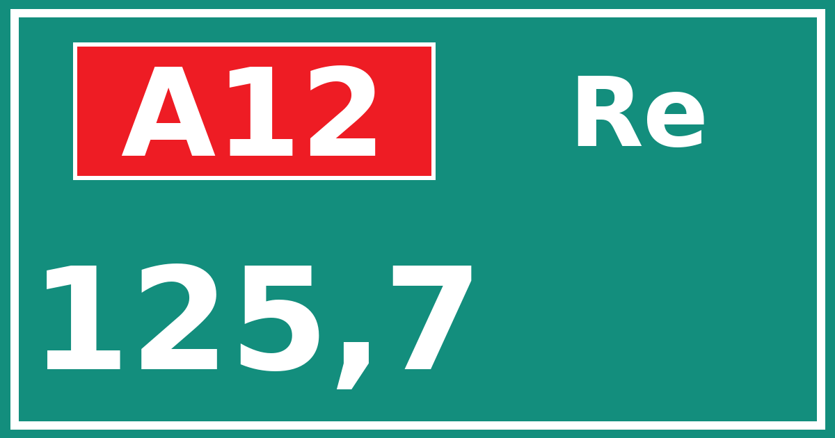 Hectometerbord A12 125,7 zijde Re