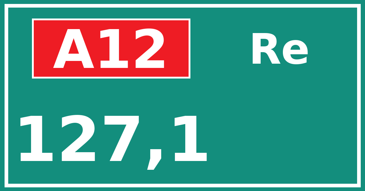 Hectometerbord A12 127,1 zijde Re