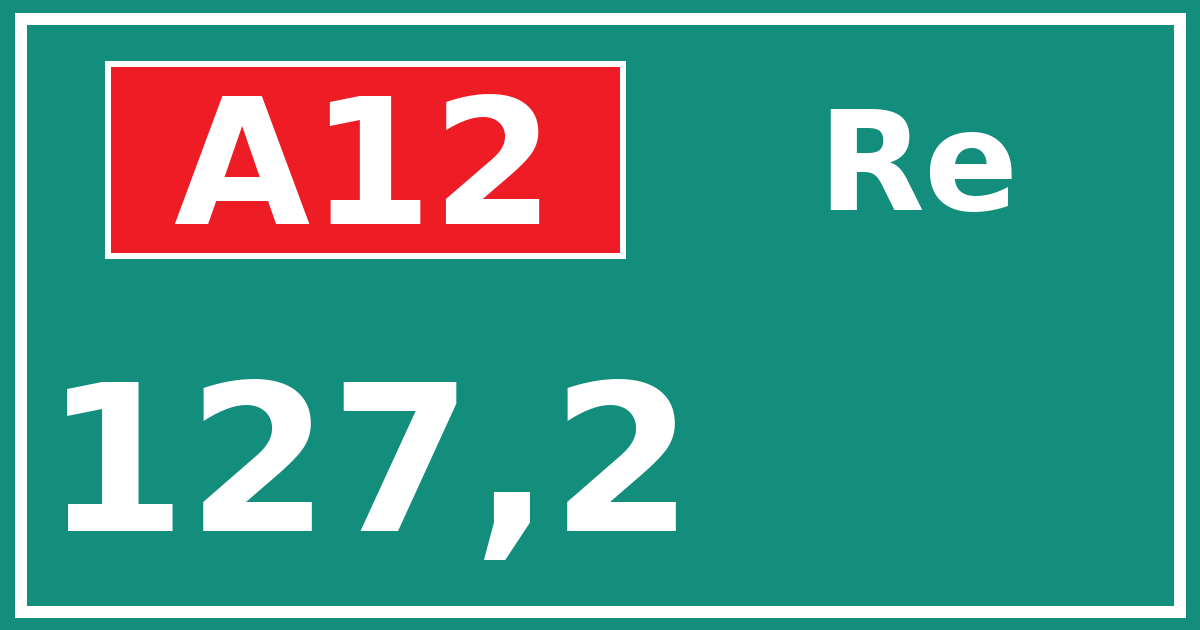 Hectometerbord A12 127,2 zijde Re