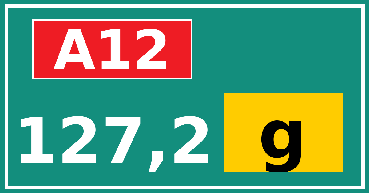 Hectometerbord A12 127,2 letter g