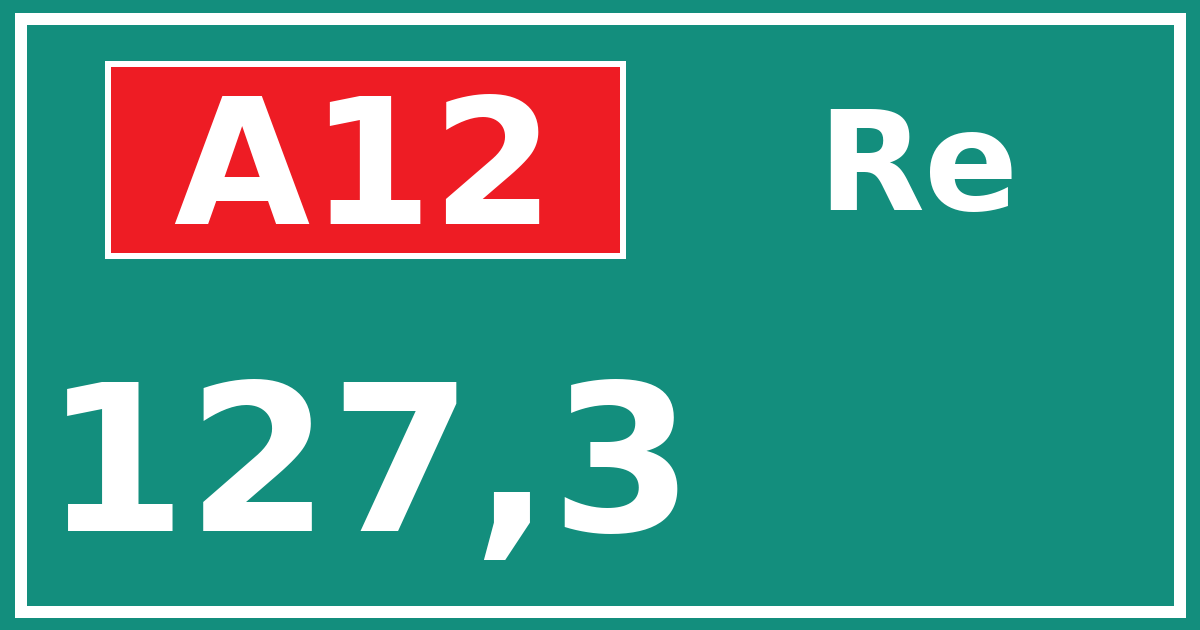 Hectometerbord A12 127,3 zijde Re