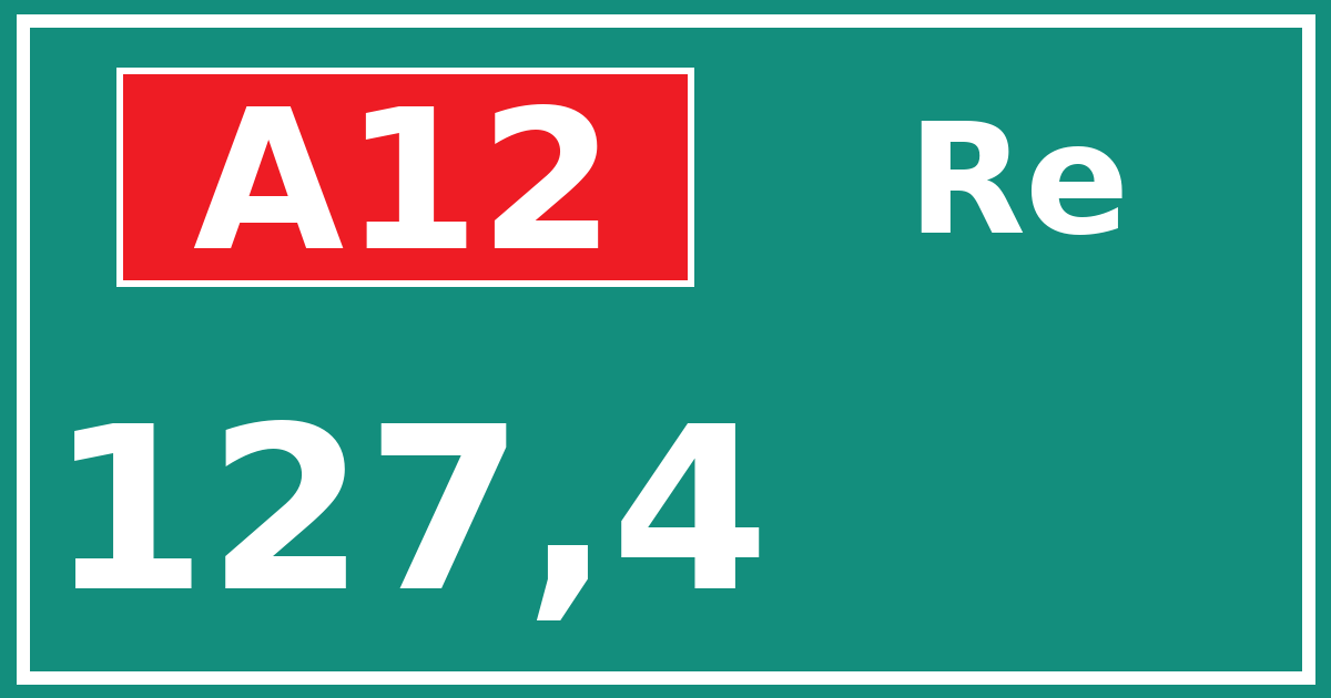 Hectometerbord A12 127,4 zijde Re